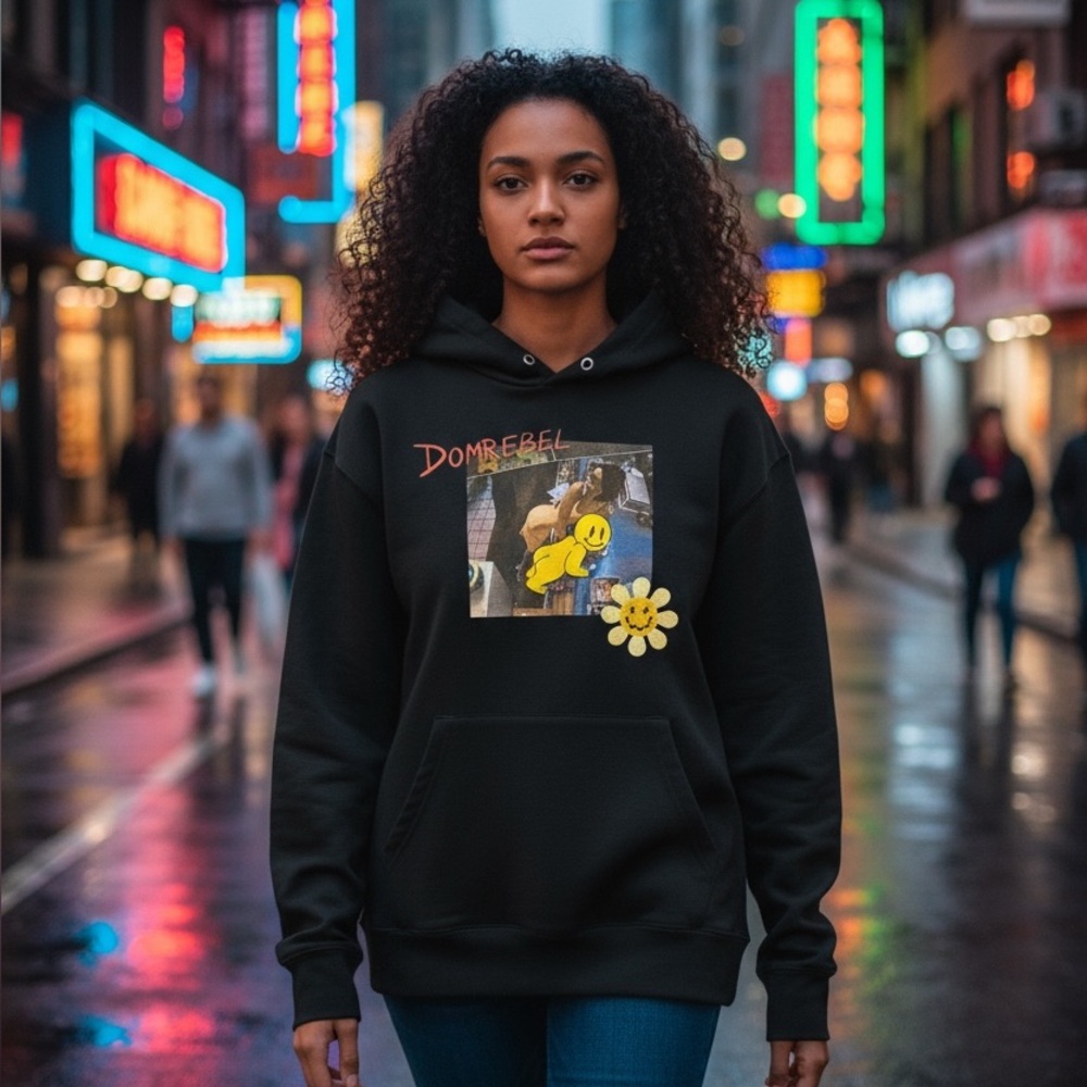 Black Graphic Hoodie